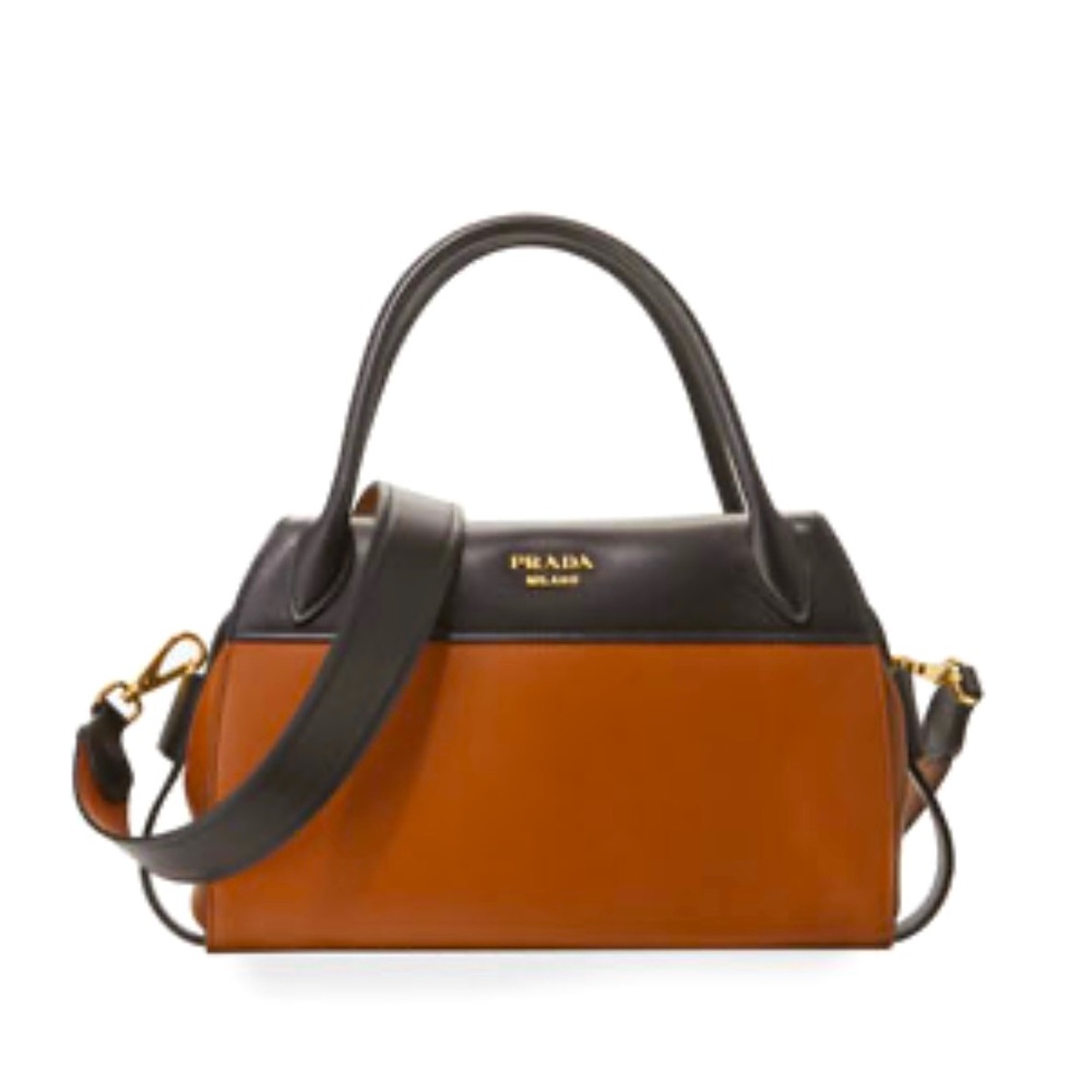 Prada Bowling Ribbon Bicolor Double-Handle Prada Tote Bag NWT